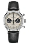 Hamilton American Classic Intra-matic Chronograph Leather Strap Watch In Black/ Black