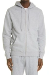 Sunspel Grey Loopback Zip Hoodie In Grey Melange