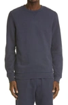 Sunspel French Terry Crewneck Sweatshirt In Navy
