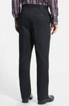 Berle Manufacturing Flat Front Classic Fit Cotton Dress Pants In Black