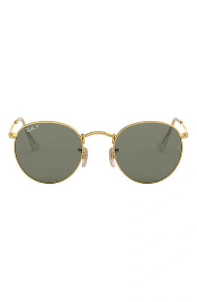 Ray Ban 50mm Retro Inspired Round Metal Sunglasses In Dark Green