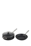 LE CREUSET 3-PIECE TOUGHENED NONSTICK PRO COOKWARE SET,TNSP6003