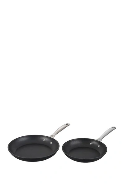 Le Creuset Set Of 2 Toughened Nonstick Pro Fry Pans In Black