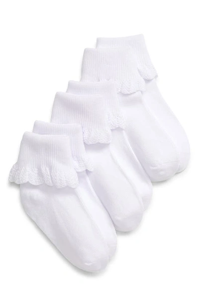Tucker + Tate Nordstrom Kids' Scallop 3-pack Socks In White
