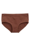 Nordstrom Kids' Seamless Hipster Briefs In Brown Mink