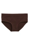 Nordstrom Kids' Seamless Hipster Briefs In Brown Coffee