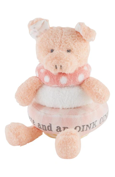 Mud Pie Farm House Plush Stackable Pig In Pink