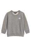 Acne Studios Mini Fairview Face Sweatshirt Gray Melange In Light Grey Melange