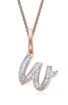 Monica Vinader Diamond Initial Pendant Charm In Pink