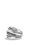 David Yurman Chubby Crossover Wide Ring In Silver