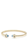 David Yurman Renaissance Bracelet In Gold/ Hampton Blue Topaz
