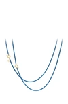 David Yurman Dy Bel Aire Chain Necklace With 14k Gold Accents In Navy