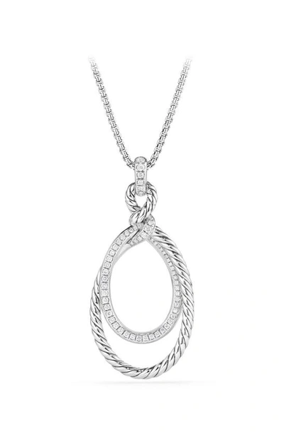 David Yurman Continuance Pendant Necklace With Diamonds In White/silver