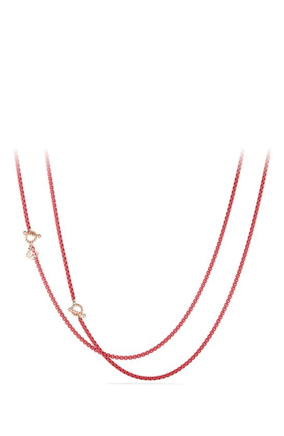 David Yurman Dy Bel Aire Chain Necklace With 14k Gold Accents In Coral