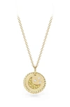 David Yurman Cable Collectibles Moon & Stars Necklace With Diamonds & Yellow Sapphire In 18k Gold In Gold/ Diamond/ Yellow Sapphire
