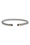 David Yurman Cable Classics Bracelet With Semiprecious Stones & 14k Gold, 5mm In Black Onyx