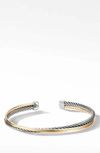 David Yurman Crossover Bracelet With 18k Yellow Gold In Silver/ Gold