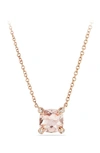 David Yurman Petite Chatelaine Pendant Necklace With Morganite And Diamonds In 18k Rose Gold, 7mm, 18"l In Rose Gold/ Diamond/ Morganite