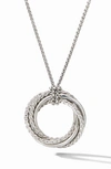 DAVID YURMAN CROSSOVER PENDANT NECKLACE WITH DIAMONDS,N14520DSSADI18