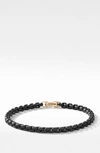 David Yurman Stainless Steel Bel Aire Chain Bracelet With 14k Yellow Gold Accent In Gold/ Black Steel