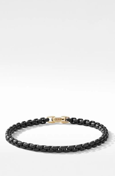 David Yurman Stainless Steel Bel Aire Chain Bracelet With 14k Yellow Gold Accent In Black/gold