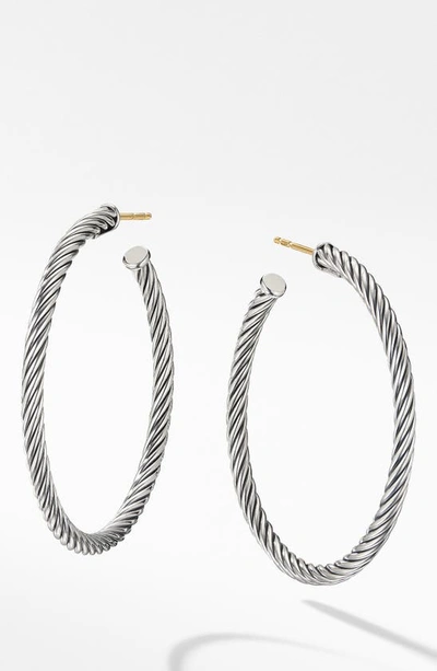 David Yurman Cable Hoop Earrings In Silver