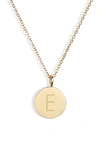 Knotty Initial Charmy Necklace In Gold - E