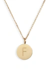 Knotty Initial Charmy Necklace In Gold - F