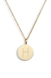 Knotty Initial Charmy Necklace In Gold - H