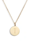 Knotty Initial Charmy Necklace In Gold - T