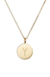Knotty Initial Charmy Necklace In Gold - Y