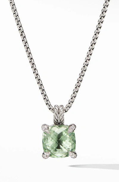 David Yurman Sterling Silver Chatelaine Pendant Necklace With Prasiolite & Diamonds, 18