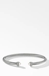 David Yurman 4mm Cable Classic Bracelet With Semiprecious Stones & Diamonds In Pearl