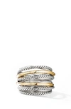 DAVID YURMAN CROSSOVER WIDE RING WITH 18K GOLD,R14622 S885