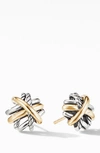 DAVID YURMAN CROSSOVER STUD EARRINGS WITH 18K YELLOW GOLD,E13228 S8