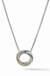 David Yurman Sterling Silver & 18k Yellow Gold Crossover Mini Pendant Necklace, 17 In Silver/ Gold