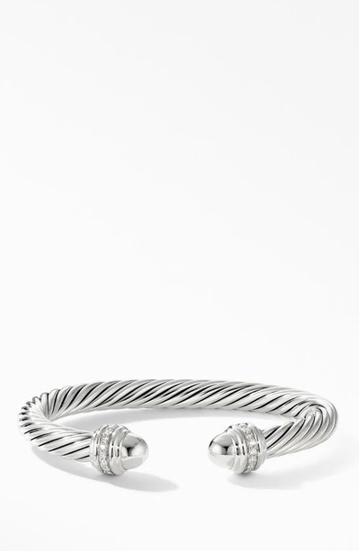 David Yurman Cable Bracelet With Gemstone And Diamonds In Silver, 7mm