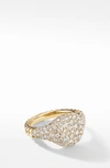 David Yurman Mini Chevron Pinky Ring In Diamond/ Gold