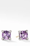 DAVID YURMAN CHATELAINE® STUD EARRINGS WITH AMETHYST & DIAMONDS,E16330DSSAAMDI