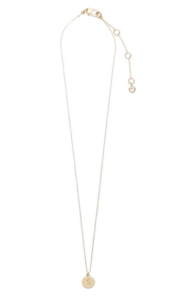 Kate Spade Mini Initial Pendant Necklace In Gold - S