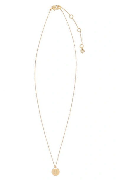 Kate Spade Mini Initial Pendant Necklace In Gold - H