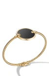 David Yurman Elements 18k Gold & Pavé Diamond Bracelet In Black Onyx/ Yellow Gold