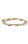 David Yurman Petite Infinity Bracelet In 18k Yellow Gold With Diamonds In Diamond/ Yellow Gold