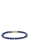 David Yurman Spiritual Beads Bracelet In Lapis Lazuli/ Yellow Gold