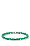 David Yurman Spiritual Beads Bracelet In Green Onyx/ Silver