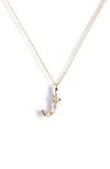 Girls Crew Flutterfly Initial Necklace In Gold - J