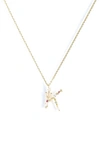 Girls Crew Flutterfly Initial Necklace In Gold - K