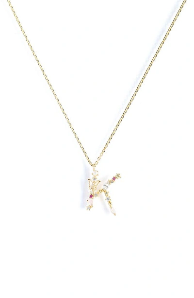 Girls Crew Flutterfly Initial Necklace In Gold - K