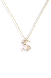Girls Crew Flutterfly Initial Necklace In Gold - S