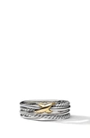 David Yurman Sterling Silver Crossover X Ring In Two Tone